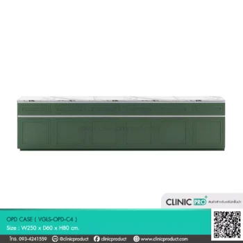 ตู้ OPD CASE Built-in รุ่น VGLS-OPD-C4 ขนาด W250 x D60 x H80 cm. ดีไซน์สีเขียวหรูหรา