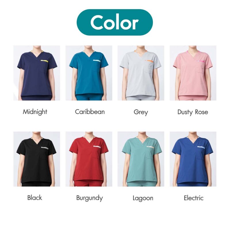 เสื้อสครับผู้หญิง สีทูโทน รุ่น Flemming - Image 2